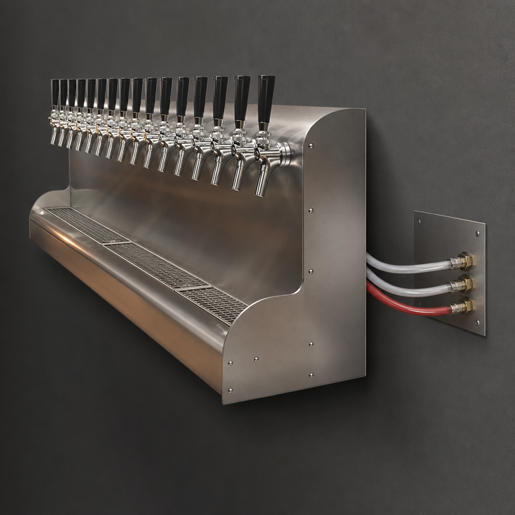 Product image #4 for Perlick Modular Wall-Mount Glycol-Cooled 2-Faucet Draft Beer Dispensing Tower