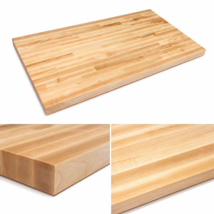 Product image #4 for John Boos Boos Block 60-Inch x 32-Inch Blended Edge Grain Maple Kitchen Countertop, Oil Finish