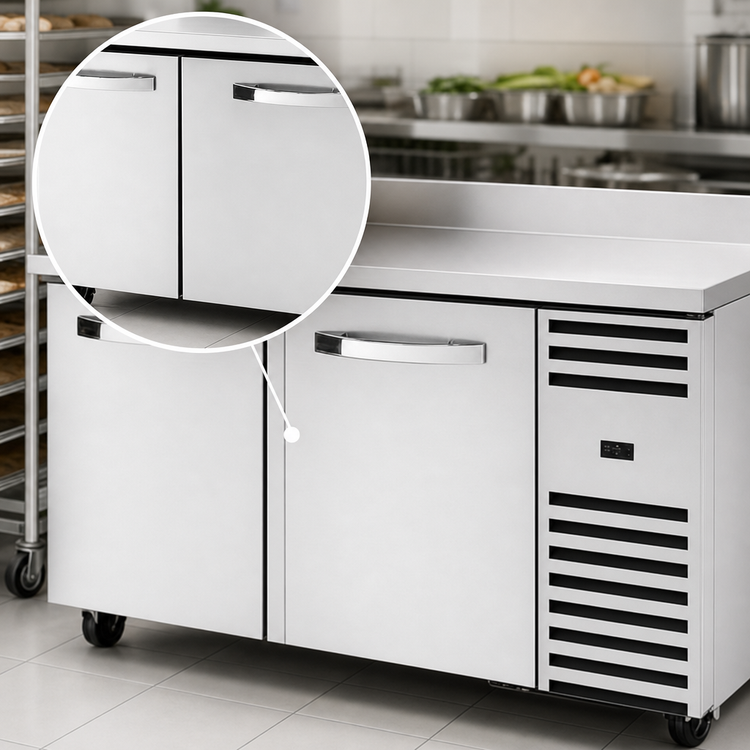 Product image #3 for True SPEC SERIES 60-Inch 2-Section Deep Work Top Freezer with Stainless Steel Top and Doors