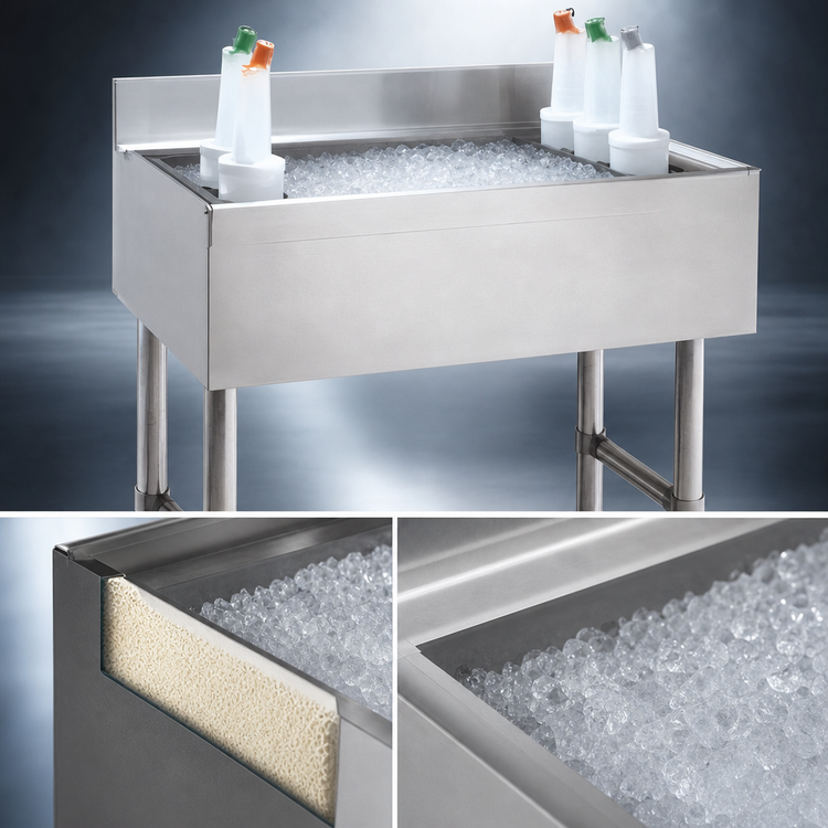 Product image #4 for Advance Tabco Underbar Basics 36-Inch Stainless Steel Cocktail Unit with 10-Circuit Cold Plate