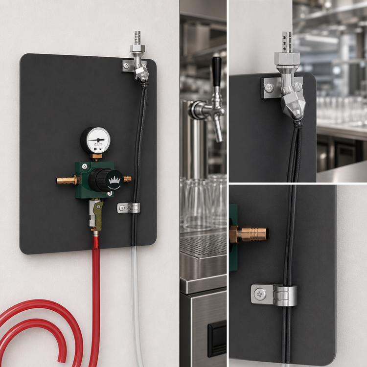 Product image #4 for Krowne Wall Bracket Beer Line Regulator with Tail Pieces, Tamper-Proof, 1-Line