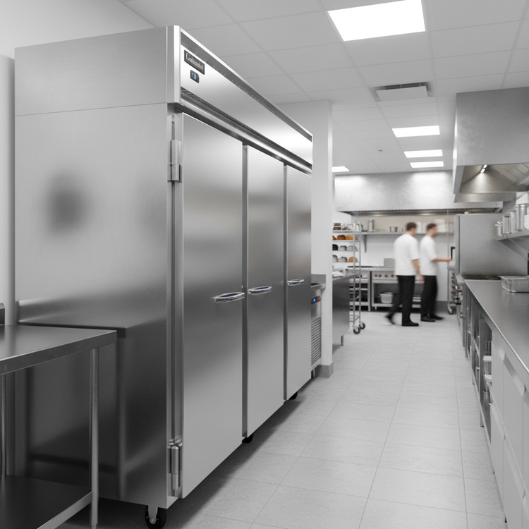 Product image #3 for Continental Refrigerator 3FESNSA Three-Section Extra-Wide Shallow Depth Reach-In Freezer