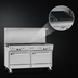 Thumbnail image #4 for Southbend Ultimate 60-Inch Gas Restaurant Range with 3 Star/Sauté Burners, 2 Pyromax Burners, 24-Inch Charbroiler, Convection Oven and Cabinet Base