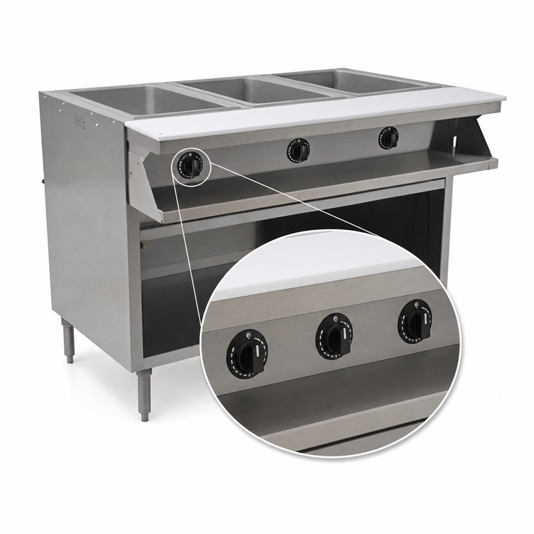 Product image #4 for Spec-Master SHT4OB-240-3 Four Pan Electric Sealed Well Hot Food Table