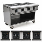 Thumbnail image #4 for Eagle Group Spec-Master SPHT4CB-208 4-Well Mobile Sealed-Well Electric Hot Food Table, 208V, Stainless Steel, Wet/Dry