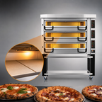 Thumbnail image #4 for PizzaMaster PM 1123ED Three-Deck Electric Pizza Deck Oven with 42.1" x 42.1" Baking Surface and Digital Controls
