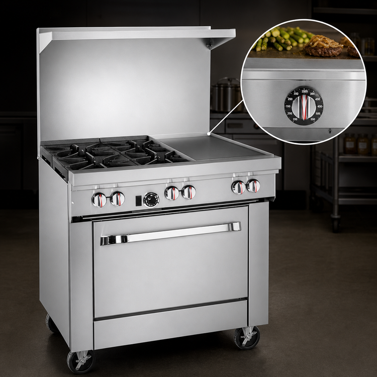 Product image #4 for Southbend S-Series 36-Inch Gas Restaurant Range with 2 Open Burners, 24-Inch Griddle, and Standard Oven