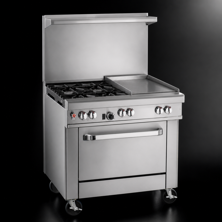Product image #4 for Southbend Ultimate 36-Inch Commercial Gas Restaurant Range with 2 Non-Clog Burners, 24-Inch Griddle, and Standard Oven