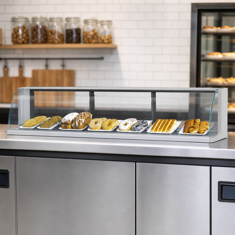 Product image #4 for Turbo Air 39-Inch Low 2-Door Stainless Steel Top Display Dry Case for Open Display Merchandisers