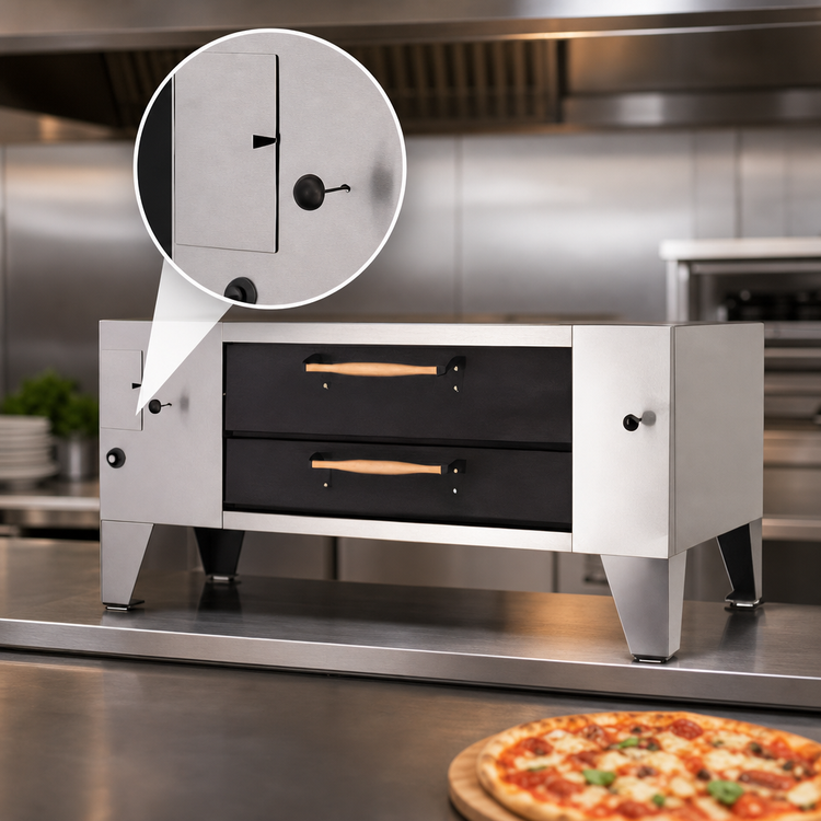 Product image #4 for Bakers Pride Super Deck Series Y-800-DSP Gas Display Pizza Deck Oven with 66" x 44" FibraMent Stone Deck