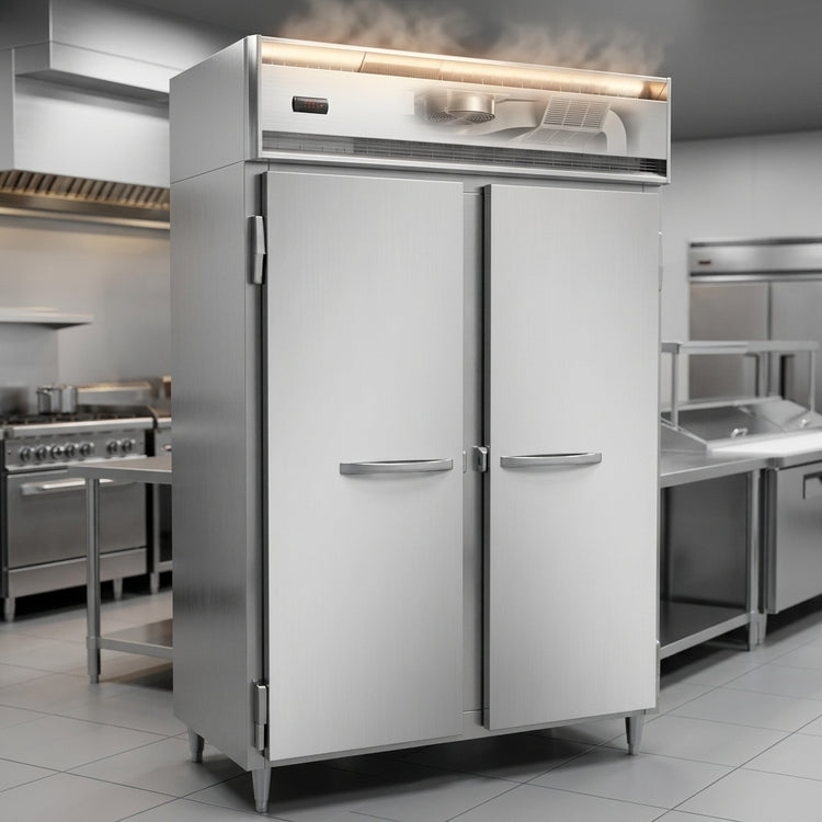 Product image #3 for Continental Refrigerator Designer Line DL2W-SS Two-Section Reach-In Heated Holding Cabinet, Stainless Steel
