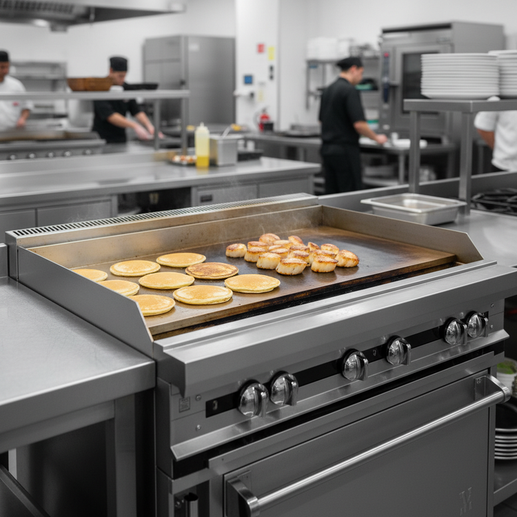 Product image #3 for Titan JTRH-24IP-1ST 36" Heavy Duty Gas Range with 24" Plancha and Split Top