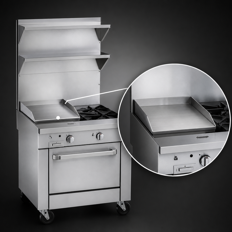 Product image #4 for Southbend Platinum 36-Inch Heavy Duty Gas Range with 2 Open Burners, 24-Inch Thermostatic Griddle and Cabinet Base