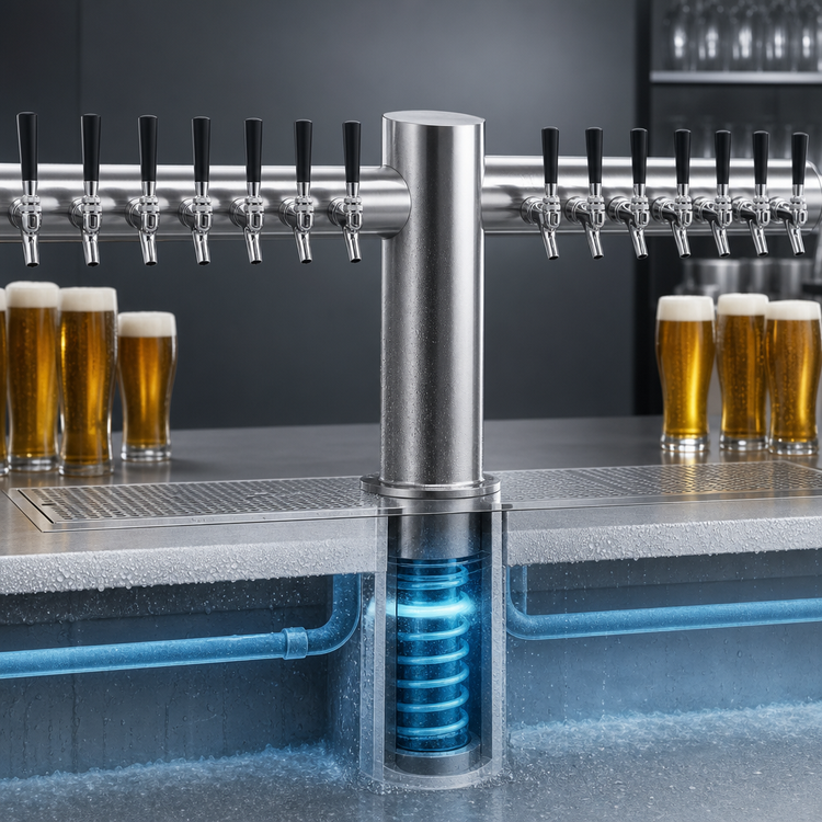 Product image #4 for Krowne Max-T Style 16-Faucet Countertop Glycol-Cooled Beer Tower