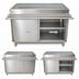 Thumbnail image #4 for Cashier-Serve Stainless Steel Serving Counter with Sliding Doors and Door-Side Urn Trough, 48 Inch W x 30 Inch D