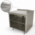 Thumbnail image #4 for Advance Tabco 96-Inch x 36-Inch 304 Stainless Steel Work Table with Open Front Cabinet Base, Mid-Shelf, and 1-1/2-Inch Rear Up-Turn