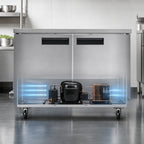 Thumbnail image #4 for Koolmore KM-UCF-15SS Commercial Undercounter Freezer, 60-Inch, Two Solid Doors, 15.7 Cu. Ft., Stainless Steel, Bottom-Mounted Refrigeration