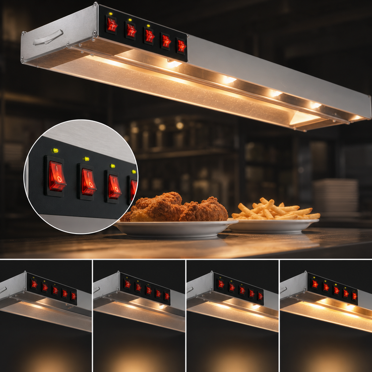 Product image #4 for RedHots 132-Inch Lighted Single Rod-Type Strip Heat Lamp, 240V, Standard Watt, Aluminum Exterior
