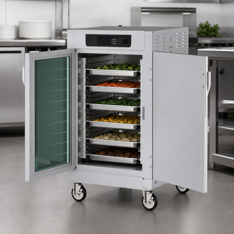 Product image #4 for Metro C5 8 Series 1/2 Height Pass-Thru Heated Holding Cabinet with Touch-Screen Controls and Combination Doors