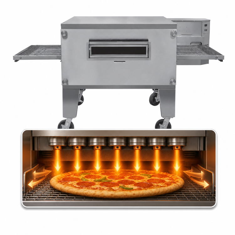 Product image #4 for Lincoln Impinger 3200 Series 40-Inch Electric Conveyor Pizza Oven with FastBake Technology