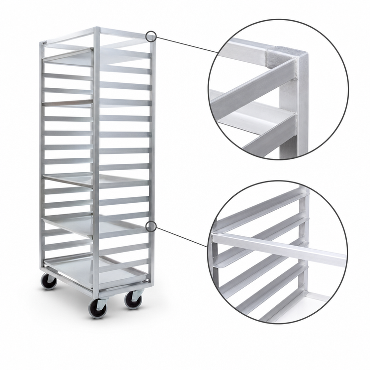 Product image #4 for Panco Full-Height Mobile Side-Load Aluminum Oven Rack for 12 Full-Size Sheet Pans