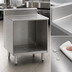 Thumbnail image #4 for Eagle Group 2200 Series 18 Inch Wide Flatboard Top Stainless Steel Glass Rack Storage Unit with Open Front Cabinet Base