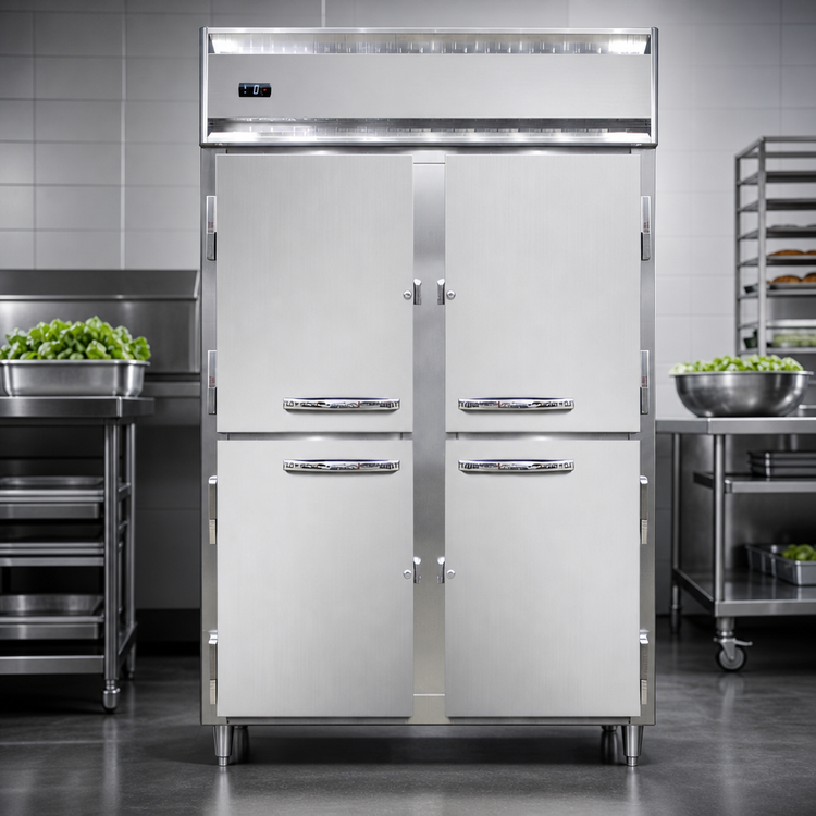 Product image #4 for Continental Refrigerator D2FNSSHD Designer Line Two-Section Reach-In Freezer with Half-Height Solid Doors