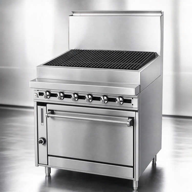 Product image #4 for Titan JTRH-72B 72-inch Heavy Duty Gas Charbroiler with Cabinet Base