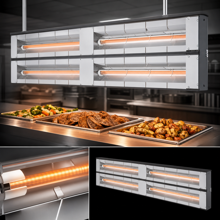 Product image #4 for Hatco Glo-Ray 96-Inch Dual Unlighted Infrared Strip Heater with 6-Inch Spacer