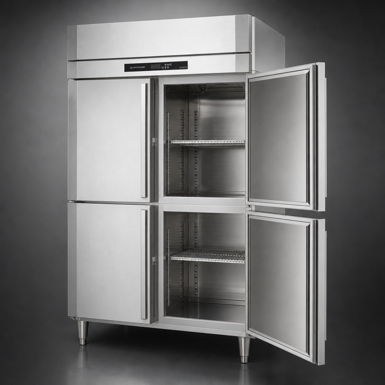 Product image #4 for UltraSpec FS-2D-S1-PT-HD-HC Pass-Thru Two-Section Solid Half-Door Freezer