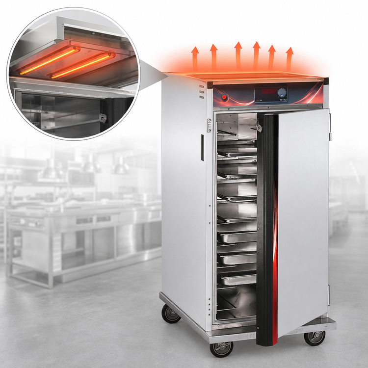 Product image #4 for Cres Cor H-137-UA-9D Insulated Mobile Heated Holding Cabinet, Intermediate Height, Top-Mount Heater, 9 Universal Angle Sets