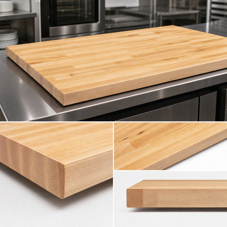 Product image #4 for Boos Block Kitchen Countertop, 36 x 32 x 1.5 Inch, Blended Rails, Edge Grain Maple, Oil Finish