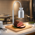 Thumbnail image #4 for Nemco 6016 Single-Bulb Adjustable Countertop Carving Station with Wood Cutting Board and Flex-Mount Lamp