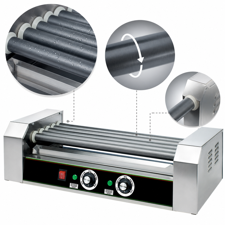 Product image #4 for Spectrum RollsRight Countertop 5-Roller Hot Dog Roller Grill, 12 Hot Dog Capacity
