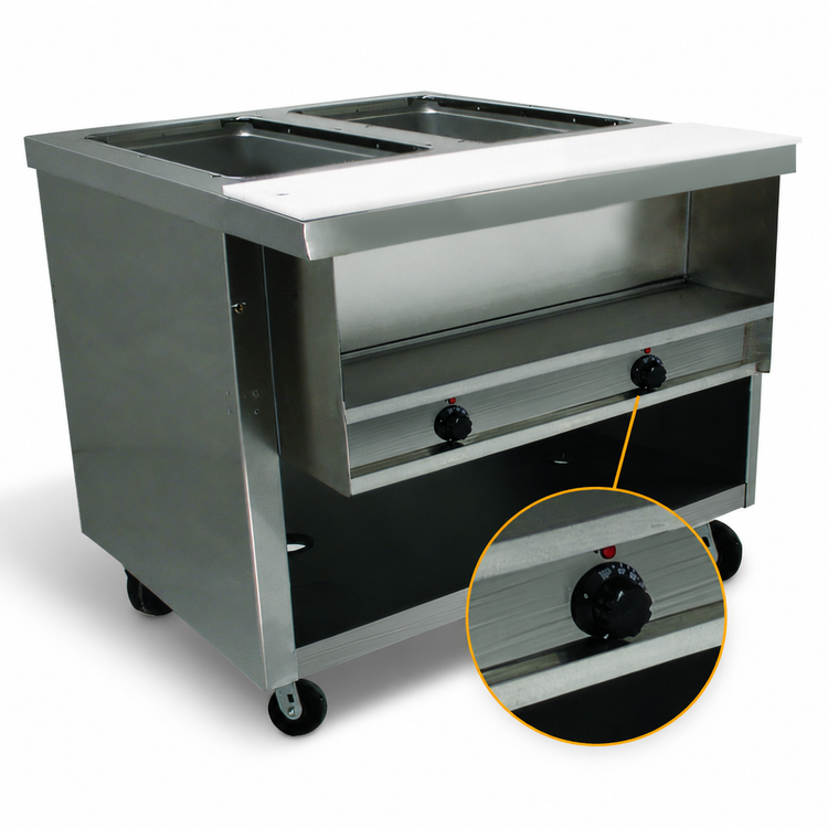 Product image #4 for Advance Tabco Heavy Duty Electric Sealed Well Hot Food Table with Enclosed Base, 2 Wells, 31-13/16 Inch Wide, 208/240V