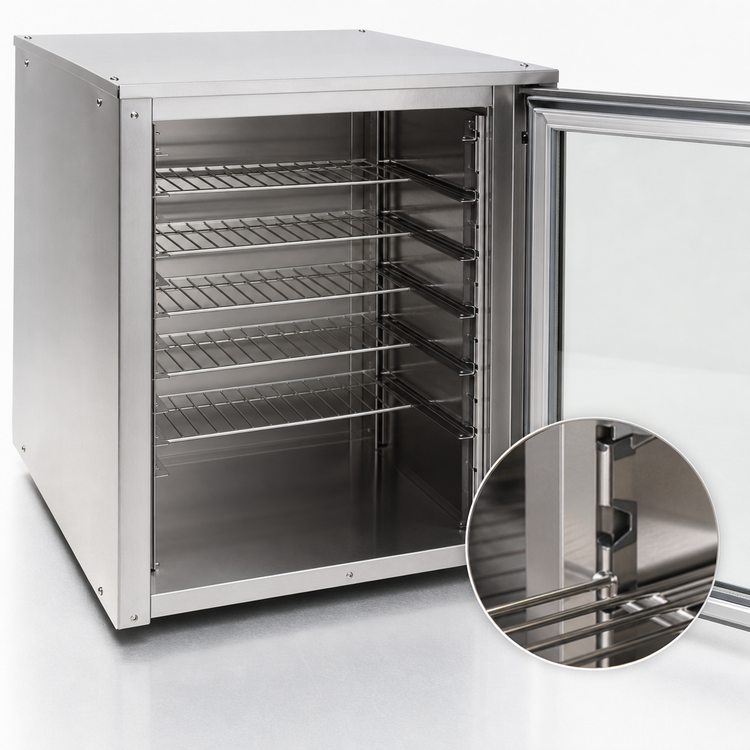 Product image #4 for Nemco Countertop Heated Pizza Holding Cabinet for 18-Inch Boxed Pizzas with Tempered Glass Door and 5 Adjustable Racks