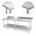 Thumbnail image #4 for 84-Inch x 24-Inch 18/400 Stainless Steel Work Table with 5-Inch Backsplash and Adjustable Undershelf