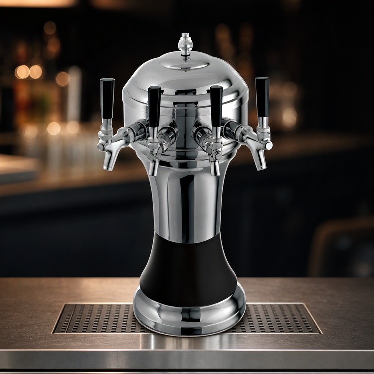 Product image #4 for Perlick Roma Countertop Glycol-Cooled 4-Faucet Draft Beer Tower