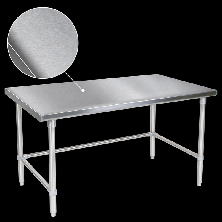 Product image #4 for John Boos 84 x 48 Inch 14-Gauge Stainless Steel Top Work Table with Stallion Safety Edge