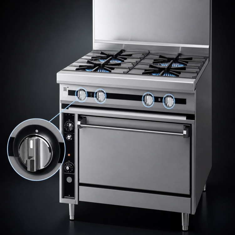 Product image #4 for Titan JTRH-4-30C 30" Four Burner Heavy Duty Gas Range with Convection Oven