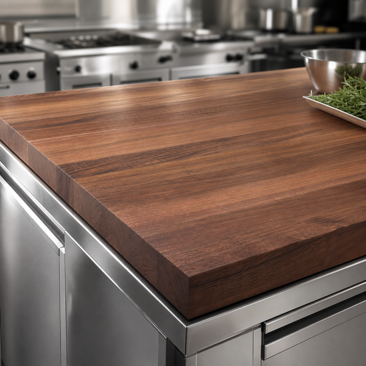 Product image #4 for John Boos Boos Block American Black Walnut Edge Grain Kitchen Countertop, 60 x 48 x 3 Inches, Flat No-Backsplash