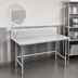 Thumbnail image #4 for Advance Tabco 108-Inch x 30-Inch Stainless Steel Work Table with 10-Inch Backsplash and Galvanized Open Base