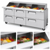 Thumbnail image #4 for Turbo Air Super Deluxe Refrigerated 3-Section Sandwich/Salad Mega Top Prep Table with 6 Drawers and Slide-Back Lid
