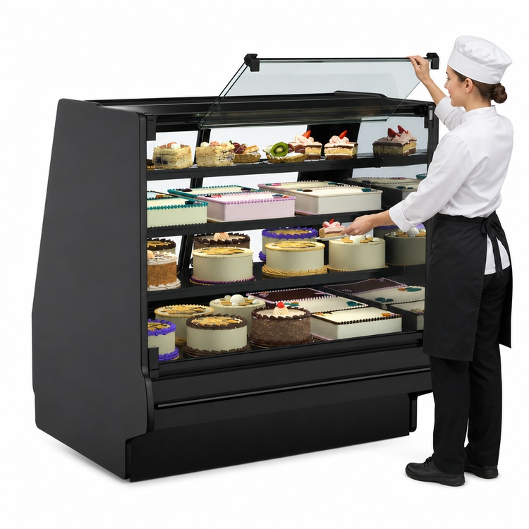 Product image #4 for Fusion® 52-Inch High Refrigerated Service Case, 62-7/8-Inch Wide, Remote DX, Vertical Swing-Out Front Glass