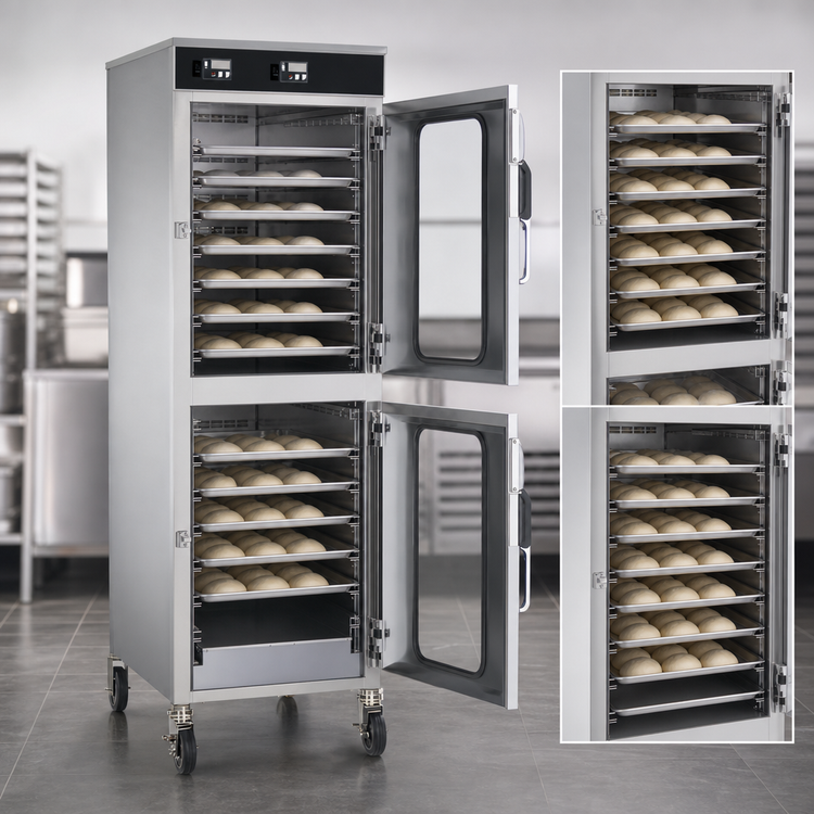 Product image #4 for Halo Heat Mobile Double-Compartment Proofing Cabinet with Window Doors