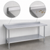 Thumbnail image #4 for Duke 144-Inch x 30-Inch 14-Gauge 300 Series Stainless Steel Work Table with 1-1/8-Inch Riser and Galvanized Undershelf