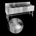 Thumbnail image #4 for Eagle Spec-Bar Four-Compartment Stainless Steel Underbar Sink Unit with Left Drainboard, 60 x 24 Inch