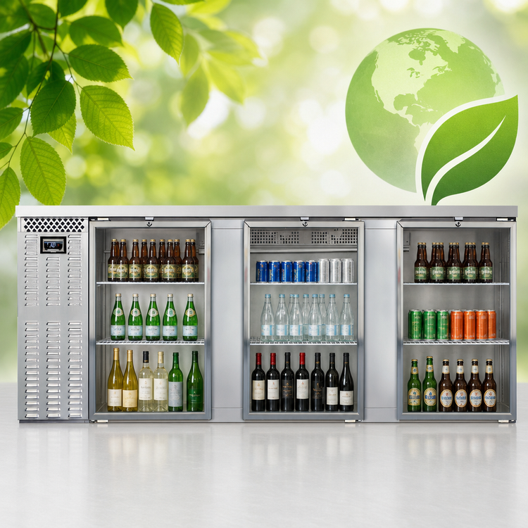Product image #4 for Continental Refrigerator BB90NSSGD 90" Three Glass Door Refrigerated Back Bar Cooler