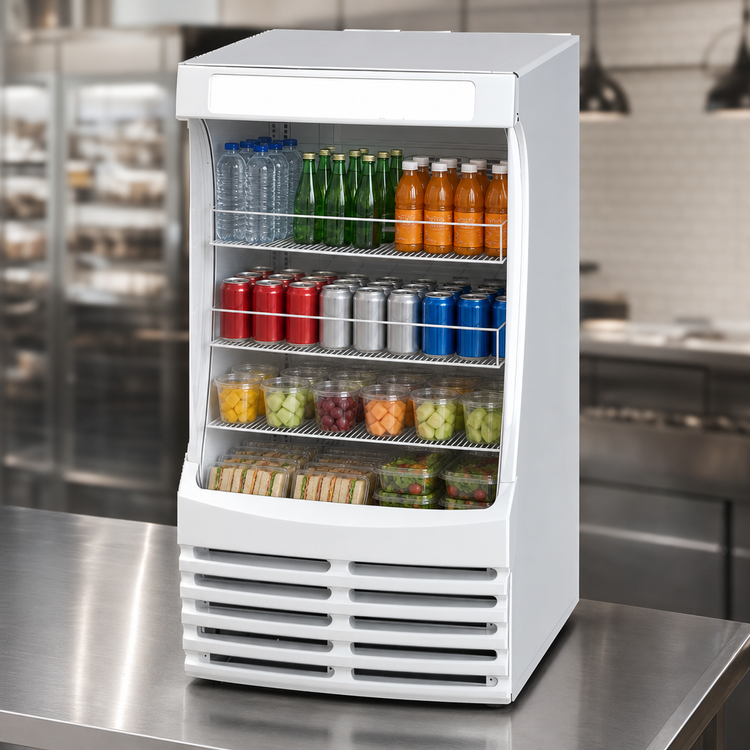 Product image #4 for Breeze 30-Inch White Open Air Merchandiser Cooler, 13 Cu. Ft., 3 Shelves, Self-Contained Refrigeration