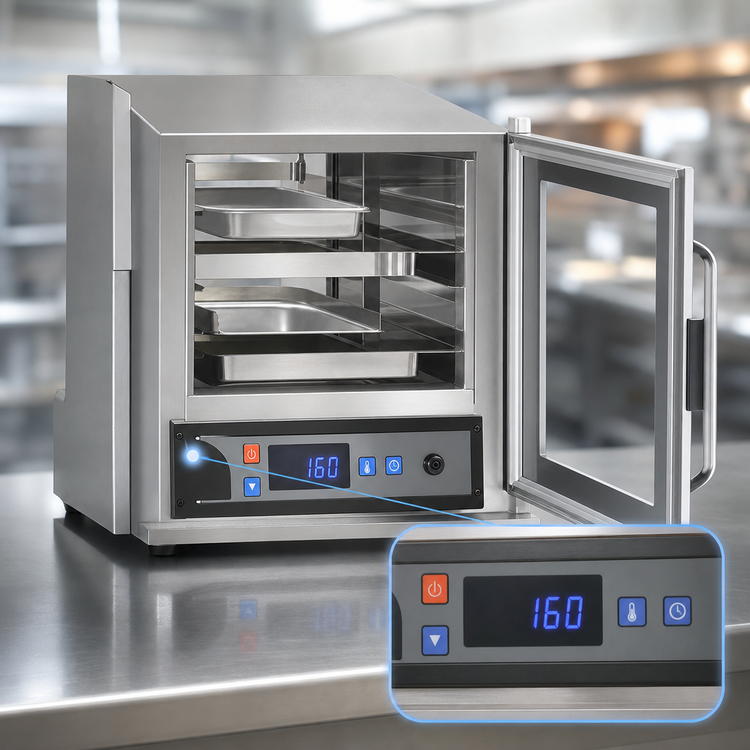 Product image #4 for Panco Half-Size Narrow Heated Holding Cabinet, Non-Insulated, Polycarbonate Window Door